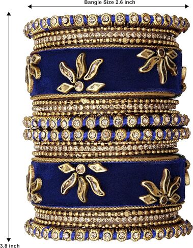أهيلي مطابقة الأزهار المخملية الحرير الخيط chuda chura bangle مجموعة الهدية الهدية الهدية المجوهر in Kuwait