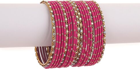 Desi Indian Baryles for Women - مجموعة من 22 أجهزة كمبيوتر Bollywood Indian Jewelry مجموعات للنساء ، والملحقات الثمانينات أساور Bangle Party Favors Alloy Metal Churi in Kuwait