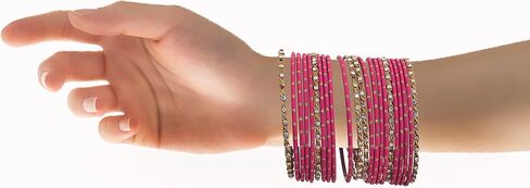 Desi Indian Baryles for Women - مجموعة من 22 أجهزة كمبيوتر Bollywood Indian Jewelry مجموعات للنساء ، والملحقات الثمانينات أساور Bangle Party Favors Alloy Metal Churi in Kuwait
