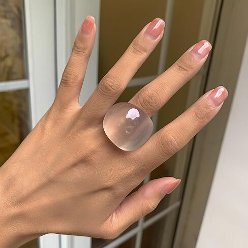 Colorful Chunky Acrylic Ring for Women,Vintage Statement Stackable Rings Candy Color Knuckle Finger Rings Y2K Fashion Classic Jewelry in Saudi Arabia