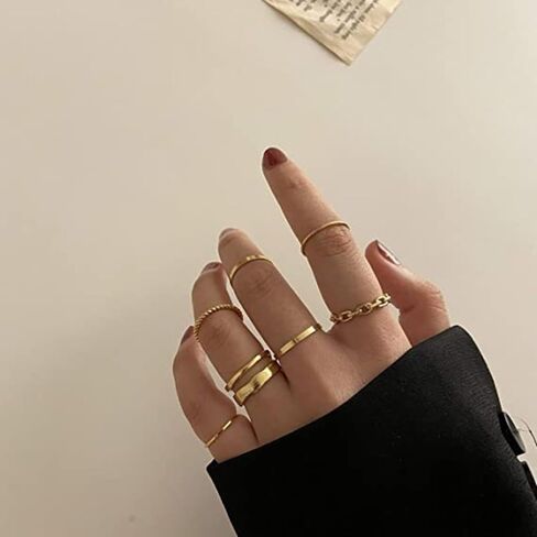 Gold Knuckle Rings Set for Women,Simple Smooth Finger Stackable Rings Set Vintage Joint Finger Rings Vintage Midi Rings Festival Jewelry in Kuwait
