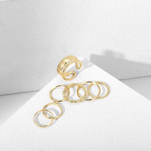Gold Knuckle Rings Set for Women,Simple Smooth Finger Stackable Rings Set Vintage Joint Finger Rings Vintage Midi Rings Festival Jewelry in Kuwait