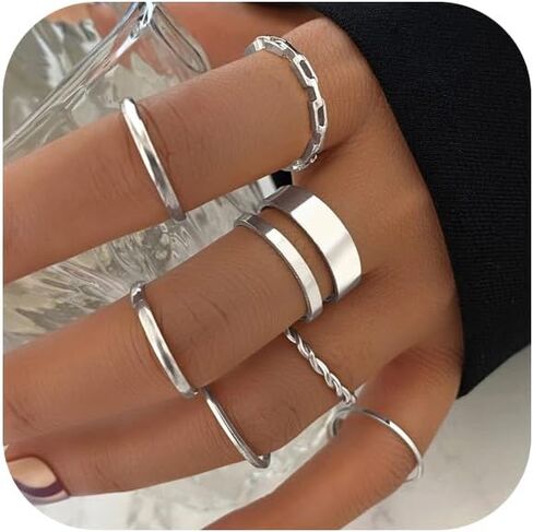 Gold Knuckle Rings Set for Women,Simple Smooth Finger Stackable Rings Set Vintage Joint Finger Rings Vintage Midi Rings Festival Jewelry in Kuwait