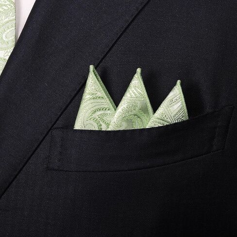 Taecmin Silver Tie علاقات رمادية فاتحة للرجال Paisley Neckties ومربعات الجيب مع دبابيس طية صدر الالكشاش لحفلات الزفاف لحفلات الزفاف in Kuwait