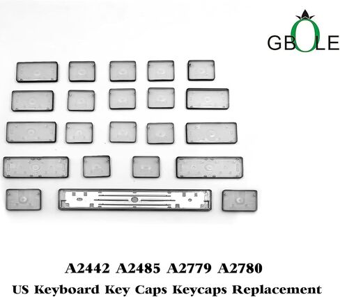 A2442 A2485 US Keyboard keycap Keycaps Keycaps Keycaps Keycaps لـ MacBook Pro M1 Pro Max Retina 14 بوصة A2442 MKGR3 MKGT3 EMC 3650، 16 بوصة A2485 MK1E3 MK1H3 EMC 3651 بديل للوحة المفاتيح الأمريكية غطاء مفاتيح Keycaps in Saudi Arabia
