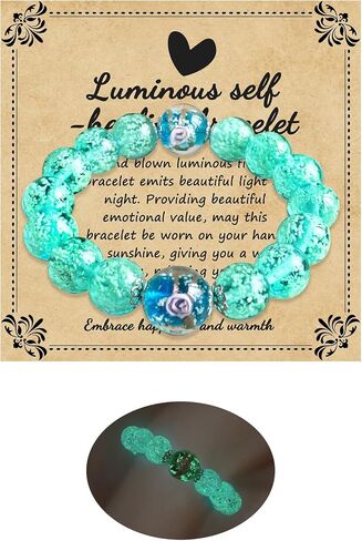 Handmade Firefly Glass Bracelet Glow in the Dark Bracelets Luminous Inspirational Bracelet Self Healing Bracelet Encourages Blessing Gifts for Men and Women in Saudi Arabia