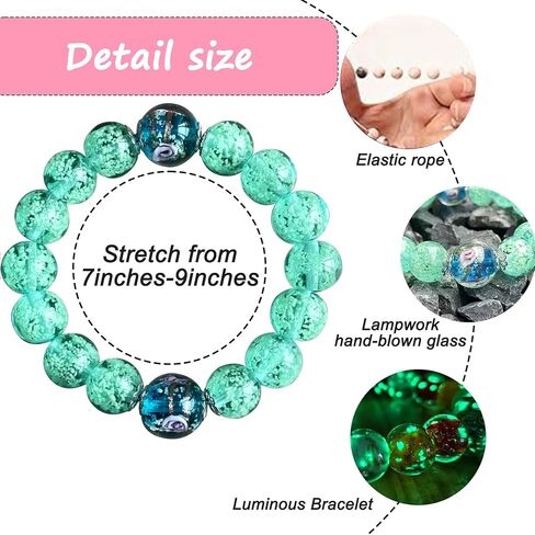 Handmade Firefly Glass Bracelet Glow in the Dark Bracelets Luminous Inspirational Bracelet Self Healing Bracelet Encourages Blessing Gifts for Men and Women in Saudi Arabia