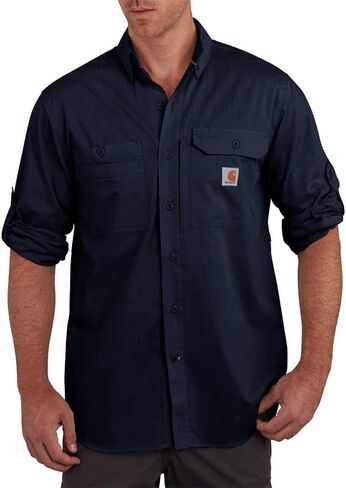 قميص قميص الأكمام الطويلة في Carhartt Men (أحجام منتظمة وكبيرة وطويل) ، Navy ، X-Large in Kuwait