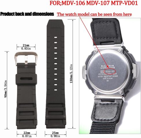 Silicone watch strap Compatible with Casio MDV106 series AMW320R AMW320D outdoor sports watch band 22mm unisex wristband in Saudi Arabia