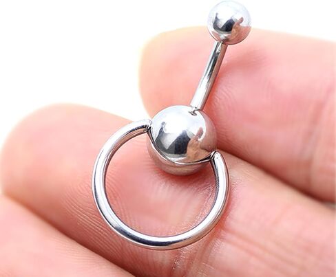14g Short Bar Captive Bead Belly Button Ring for Women Belly Piercing, Surgical Steel Belly Rings Silver, 6mm 8mm 10mm Bar Length in Saudi Arabia