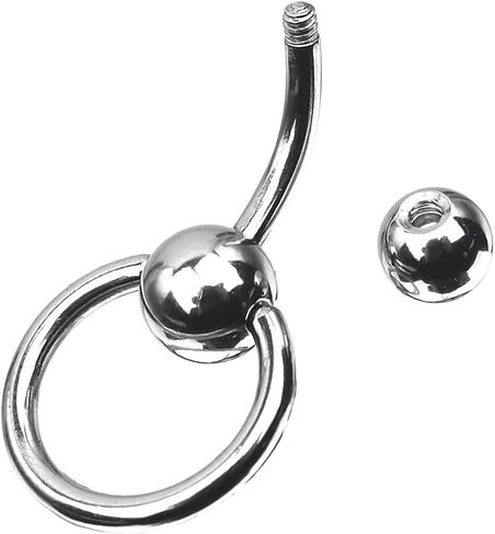 14g Short Bar Captive Bead Belly Button Ring for Women Belly Piercing, Surgical Steel Belly Rings Silver, 6mm 8mm 10mm Bar Length in Saudi Arabia