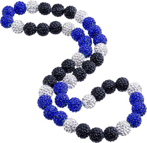 QINJIEJIE 16in/18in Baseball Necklace，Baseball Beaded Chain Necklace for Men Women Baseballer，Diamond Rhinestone Discoball Baseball Dirp Accessories Necklace Gifts for Baseball Team Lovers in Saudi Arabia