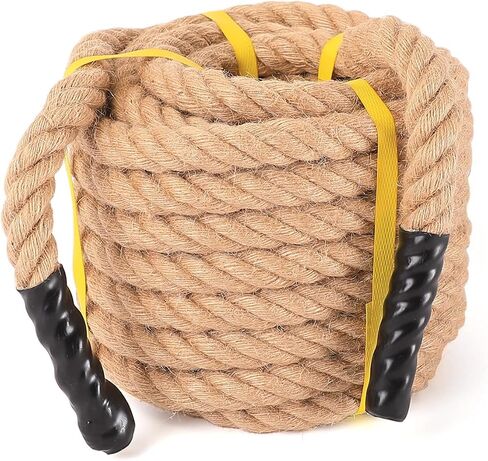 Jute Rope 3/4 in × 50 ft Natural Material Heavy Duty Jute Rope Twisted Rope for Indoor Outdoor Crafts, Nautical, Tug of War Rope, Railing, Hammock, Swing, Gardening, Climbing in Saudi Arabia