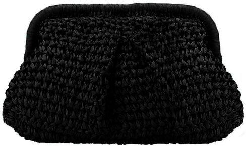 Straw Clutch Purse for Women Cloud Dumpling Pouch Beach Crossbody Shoulder Bag Summer Beach Clutch Woven Handbag in Saudi Arabia