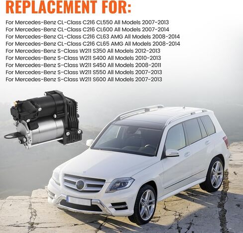 2213201604 مضخة ضاغط التعليق الهوائي متوافقة مع MER-CEDES Benz W211 CL216 S350 S400 S450 S550 S600 S63 AMG 2213200304 لـ MER-CEDES ML & GL CLASS W166 X166 AIR REKE in Kuwait