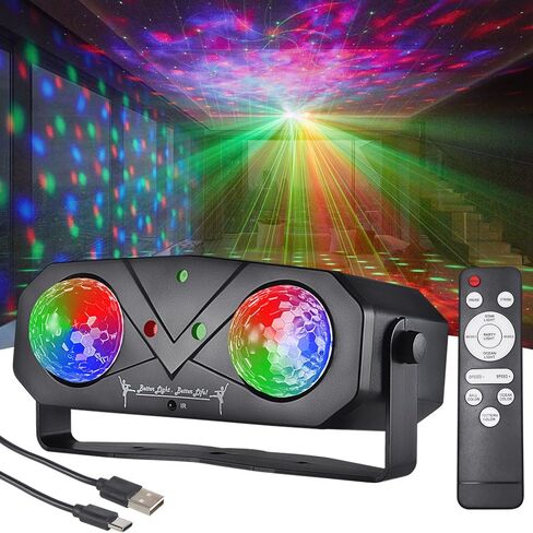 أضواء المسرح أضواء DJ، ضوء تأثير LED WorldLite 5 في 1 مع كرة سحرية، أضواء نمط LED Par وستروب LED/الأشعة فوق البنفسجية، رائعة لإضاءة المسرح والدي جي، وإضاءة حفلات الديسكو ونادي الكنيسة الزفاف in Saudi Arabia