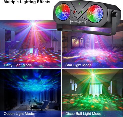 أضواء المسرح أضواء DJ، ضوء تأثير LED WorldLite 5 في 1 مع كرة سحرية، أضواء نمط LED Par وستروب LED/الأشعة فوق البنفسجية، رائعة لإضاءة المسرح والدي جي، وإضاءة حفلات الديسكو ونادي الكنيسة الزفاف in Saudi Arabia