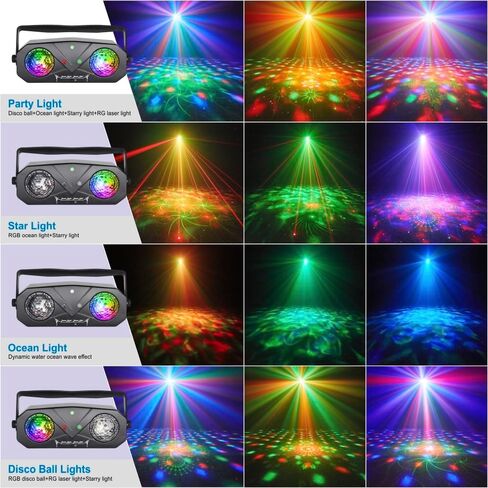 أضواء المسرح أضواء DJ، ضوء تأثير LED WorldLite 5 في 1 مع كرة سحرية، أضواء نمط LED Par وستروب LED/الأشعة فوق البنفسجية، رائعة لإضاءة المسرح والدي جي، وإضاءة حفلات الديسكو ونادي الكنيسة الزفاف in Saudi Arabia