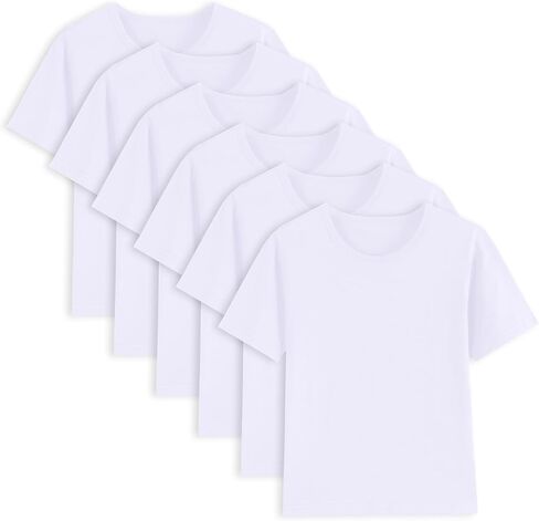 6 Pack Cotton Boys Kids Tshirts Short Sleeve Summer Tops Clothes Tee Shirts for Toddlers(Age 2-12) in Saudi Arabia