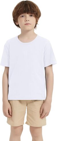 6 Pack Cotton Boys Kids Tshirts Short Sleeve Summer Tops Clothes Tee Shirts for Toddlers(Age 2-12) in Saudi Arabia