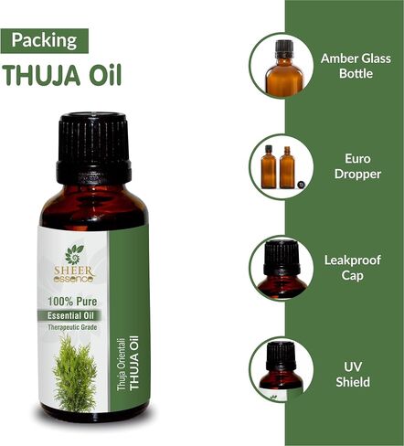Thuja Oil -(Thuja Orientali)- Essential Oil 100% Pure Natural Undiluted Uncut Therapeutic Grade Oil 0.51 Fl.OZ in Saudi Arabia
