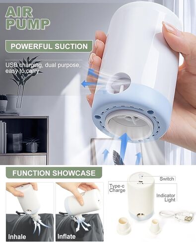 WINSPANSY تخزين كبير التخزين فراغ الانضغاط حقائب الظهر على ظهر حقيبة ظهر مع مضخة الملابس 18x14x8 العمل الشخصي العمل على الأعمال التجارية الكلية الكلية المحمولة. in Kuwait