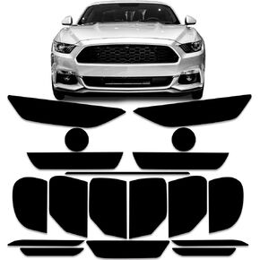 Fit for Ford Mustang GT/Ecoboost 2018-2022 Precut Vinyl Overlay Tint Kit Complete Full Taillight and Headlight with Gloss Dark Smoke Wrap Cover Vinyl Decals Film Accessories in Kuwait