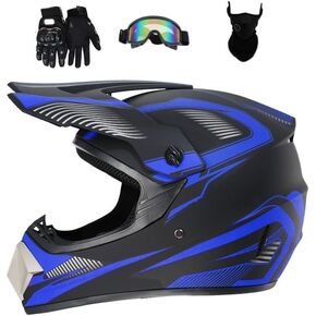 Motocross Helmet Dirt Bike Helmet Motorcycle Full Face Helmet with Gloves Goggles Mask for Unisex Adult Youth DOT/FMVSS 218 Approved in Kuwait