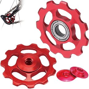 Jockey Wheel Pulley for Shimano Sram MTB Road Bike Derailleur 11T 3/32'' (Red)