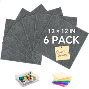 Large Cork Bulletin Board for Wall 36"x24", 6 Pack Felt Wall Tiles with 50 Pushpins, 30 Safe Removable Adhesive Tabs, Decorative Pin Board Tack Board for Office Home School, Pink