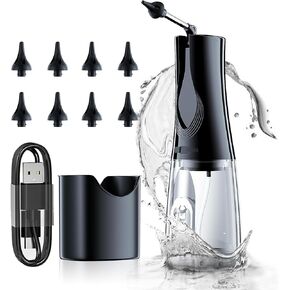 أداة إزالة شمع الأذن الكهربائية - منظف الأذن الذي يعمل بالطاقة المائية IPX7، نظام تنظيف الأذن المقاوم للماء، مجموعة تنظيف الأذن مع 3 أوضاع للضغط، آمنة بشكل فعال وتمنع تراكم الشمع بسهولة و8 نصائح in Kuwait