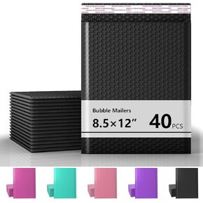 8.5 x 11 Inch Bubble Mailer 40 Pack, Waterproof Padded Envelopes with Strong Self-Seal Adhesive, Cushioning Shipping Bags with Bright Color for Small Business - Hot Pink
