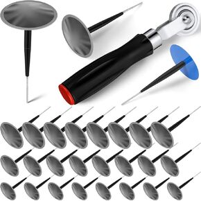 37 Pcs Tire Plug Patch Kit Rubber Tire Repair Patch Plug Include Puncture Repair Plug Tire Patch Roller Nail Tire Repair for Car Truck Motorcycle Wheel, 1.5x0.15, 1.8 x 0.19 and 2 x 0.23 Inch