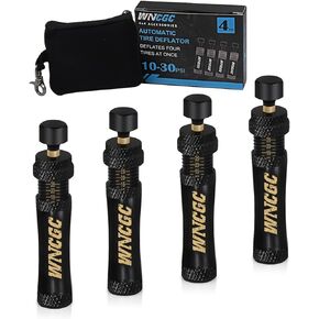 4 Pcs Tire Deflator Kit, Air Down Tire Deflators 10-30 PSI Offroad Accessories for Jeep, Truck, SUV, ATV Automatic Tire Deflators Valve with Storage Bag