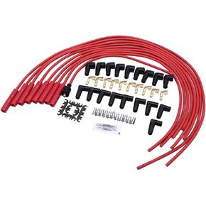 1 SET SHLPDFM Red Spark Plug Wires Spiral Core 8.5mm Straight Boots V8 W/Looms