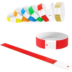 Entry Wristbands Easy DIY Printable DIN A4 Size Provide Printable Print Template Available Labelling Party Events to Design and Print Yourself Neon Orange Pack of 100 (Gold)