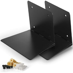 Set of 2 Invisible Floating Bookshelf, Heavy Duty Wall Mounted Book Organizer, Metal Shelves Holder for Books, Large Size (Black) (2)
