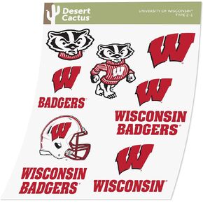 Desert Cactus University of Wisconsin Sticker Badgers UW Madison Stickers Vinyl Decals Laptop Water Bottle Car Scrapbook T2 (Type 2)