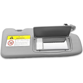 Left Driver Side Sun Visor w/Makeup Mirror Compatible with Honda CRV CR-V 2017-2022 Replaces 83280-TLA-A62 83280-TLY-H11ZB 83280TLAA62 83280TLYH11ZB (Left, Gray)
