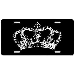 Vintage Crown Decorative Front License Plate,Metal License Plate Covers for Women,Vanity Tag,Novelty Gifts, for Dad,Gifts for Mom