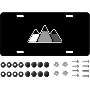 Aluminum Tri-Color 3 Color Mountains License Plate Compatible with Toyota Vehicle Truck Trailer SUV. (White Gray)