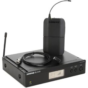 Shure BLX14R/W85 UHF Wireless Microphone System - Perfect for Interviews, Presenting, Theater - 14-Hour Battery Life, 300 ft Range | WL185 Lavalier Mic, Single Channel Rack Mount Receiver | H8 Band