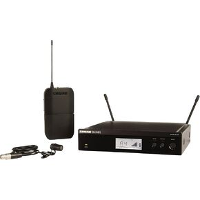نظام الميكروفون اللاسلكي Shure BLX14R/W85 UHF - مثالي للمقابلات والعروض التقديمية والمسرح - عمر البطارية 14 ساعة، نطاق 300 قدم | WL185 ميكروفون لافالير، جهاز استقبال مثبت على حامل قناة واحدة | فرقة H9