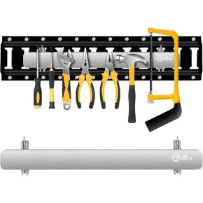 شريط حامل الأدوات المغناطيسي E-Track مقاس 15.7 بوصة، قطعتان، من الفولاذ المقاوم للصدأ، متين وآمن، سهل الاستخدام، منظم تخزين متعدد الاستخدامات للجراج والمتجر والمقطورة والشاحنة والشاحنة in Kuwait