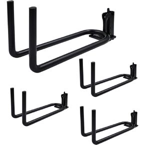 E-Track Heavy Duty Hook Hanger, Shovel/Tool Hanger, E Track Accessories Tool Holder, Universal Garage Storage Organizer System for Tools, 7.7" Deep 4 Pack