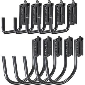 OwnMy 10PCS E Track Hooks J Hooks 2"and 4" Heavy Duty Steel E Track J Hooks X Track Hooks for Hanging, Wall Mount E Track Accessories for Enclosed Trailers, E-Track Tie Down Hooks for Trucks Cargo Van