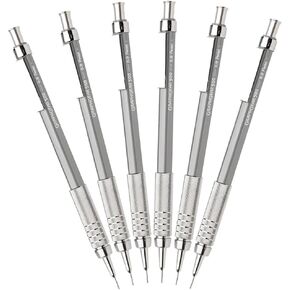 Pentel GraphGear 500 Automatic Drafting Pencil, 0.9mm, Gray, Pack of 6