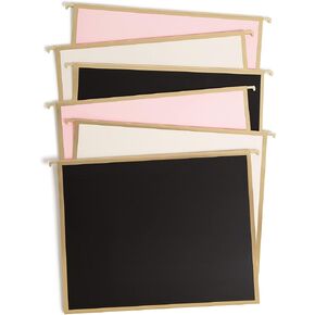 U Brands Classic Outline Hanging File Folders, Office Supplies, Letter Size, Black, White and Pink with Gold, 6 Count