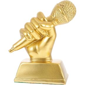 IMIKEYA Microphone Trophies Gold Funny Trophy Appreciation Gift Dance Trophy Mic Trophy Speech