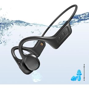 HCMOBI Bone Conduction Headphones Ultralight Swimming Headphones IP68 Waterproof Bluetooth 5.3 Wireless Open-Ear Sports Headset MP3 Player Built-in 32G Memory for Swimming Running Cycling Gym